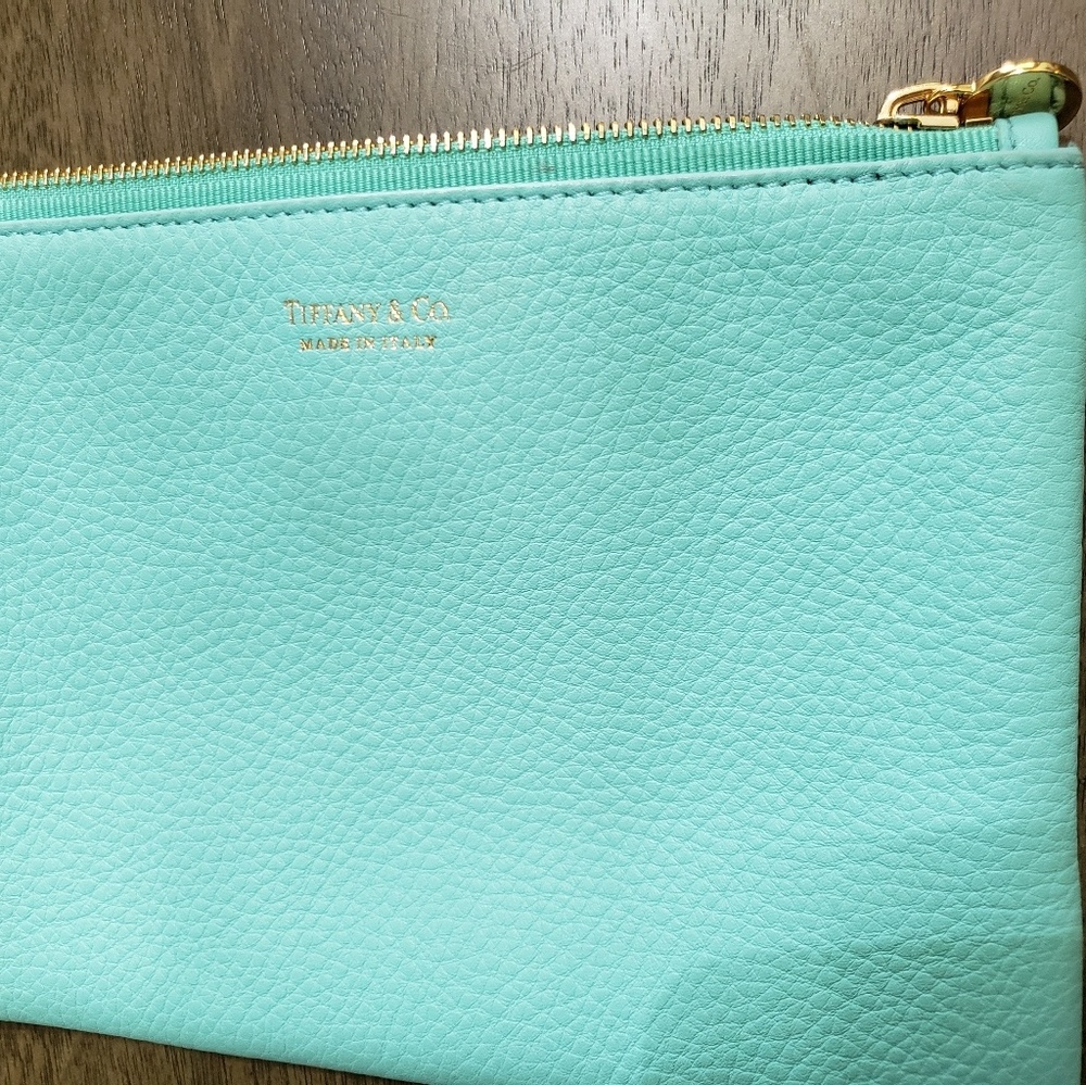 Tiffany & Co. Turquiose teal Clutch makeup bag